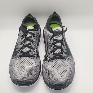 Nike Flyknit Athletic Running Shoes - Black, White & Lime